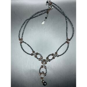 Vintage Yolanta Necklace with Beautiful Beadwork. 16" - 18" With Extender #36